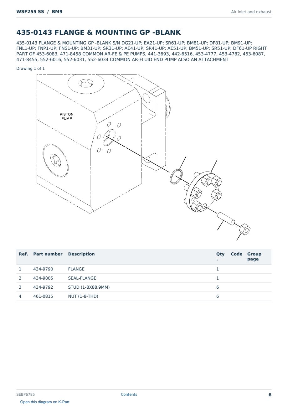 Caterpillar WSF255 SS S/N BM9 Partsbook SEBP6785 (English) - sample page 6 of 10 Caterpillar WSF255 SS S/N BM9 Partsbook SEBP6785 (English) - sample page 6 of 10