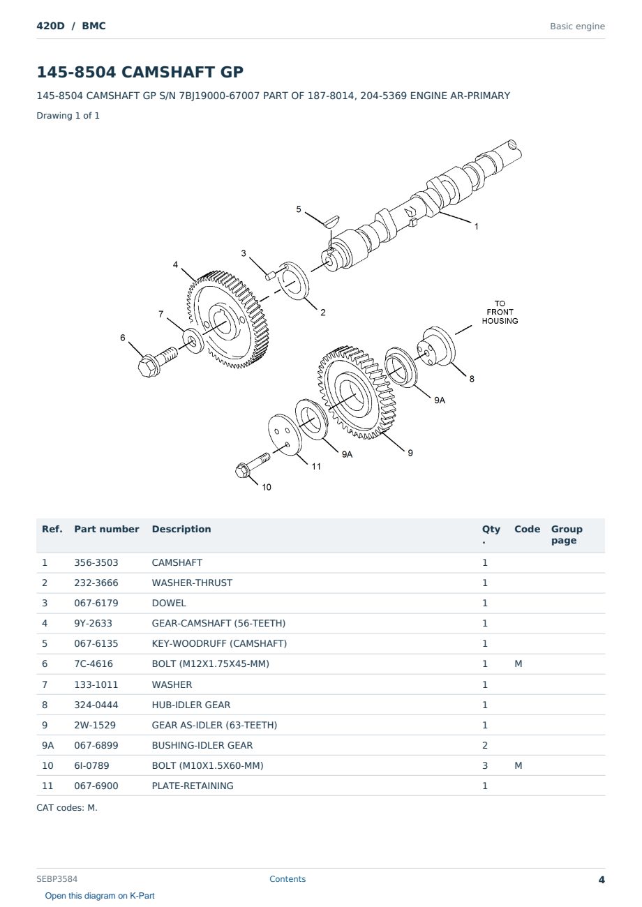 Caterpillar 420D S/N BMC Partsbook SEBP3584 (English) - sample page 4 of 10 Caterpillar 420D S/N BMC Partsbook SEBP3584 (English) - sample page 4 of 10