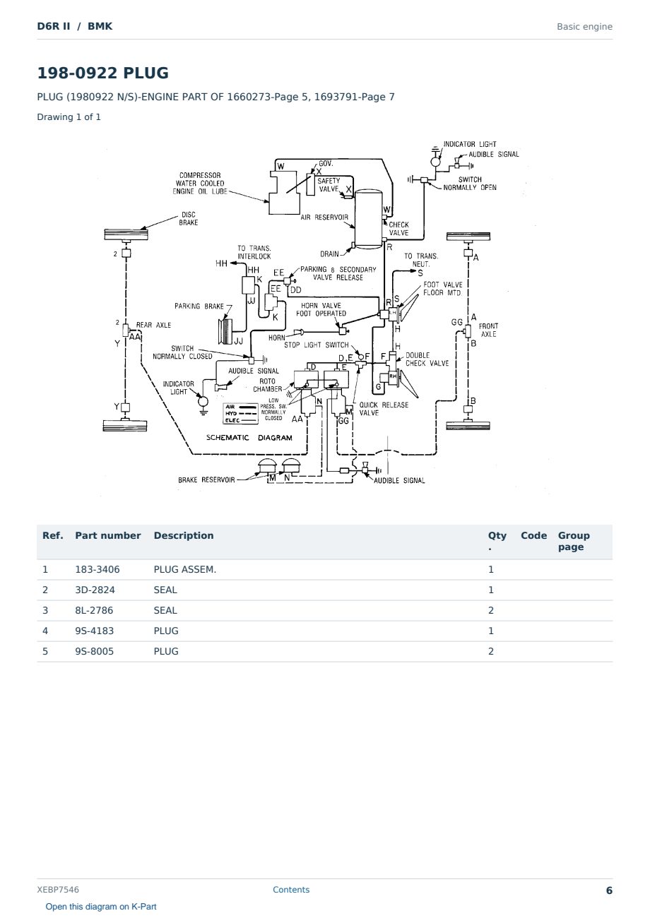Caterpillar D6R II S/N BMK Partsbook XEBP7546 (English) - sample page 6 of 10 Caterpillar D6R II S/N BMK Partsbook XEBP7546 (English) - sample page 6 of 10