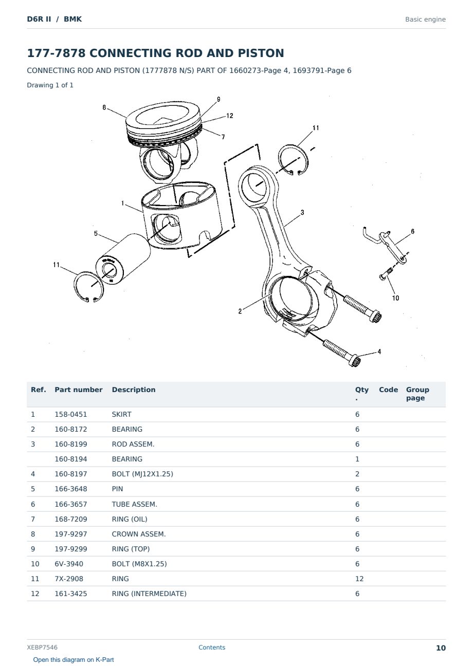 Caterpillar D6R II S/N BMK Partsbook XEBP7546 (English) - sample page 10 of 10 Caterpillar D6R II S/N BMK Partsbook XEBP7546 (English) - sample page 10 of 10