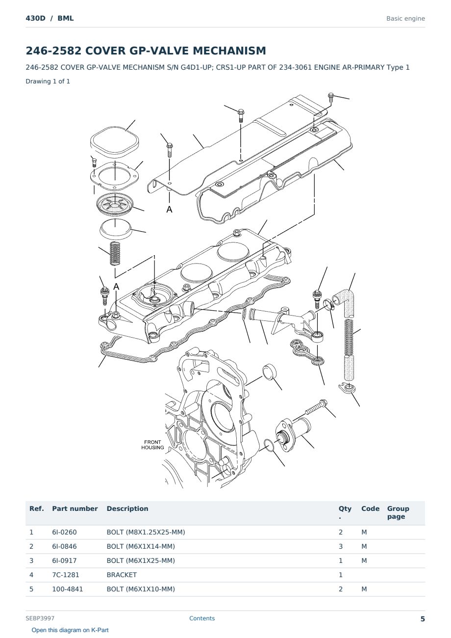 Caterpillar 430D S/N BML Partsbook SEBP3997 (English) - sample page 5 of 10 Caterpillar 430D S/N BML Partsbook SEBP3997 (English) - sample page 5 of 10