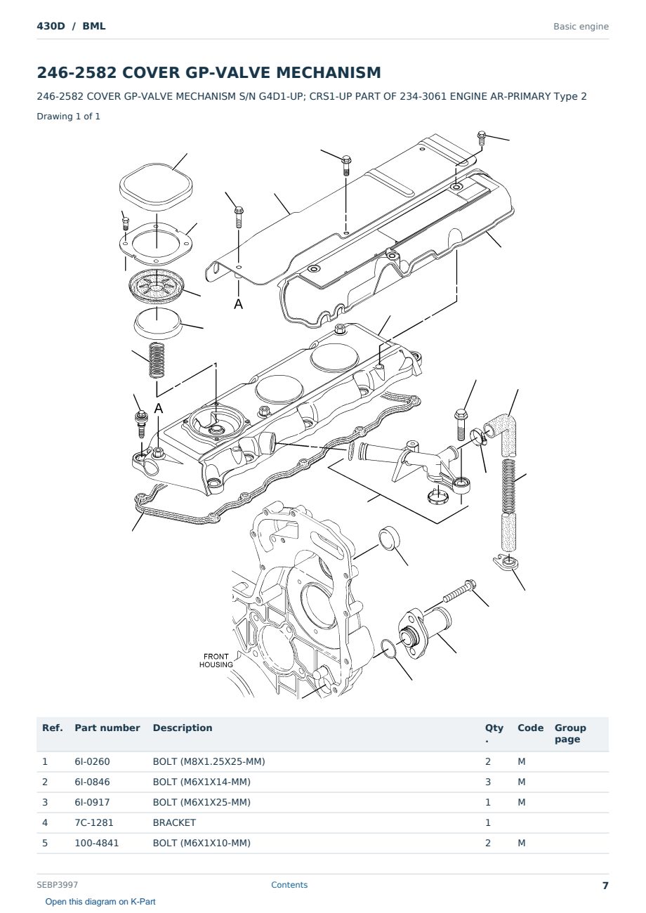 Caterpillar 430D S/N BML Partsbook SEBP3997 (English) - sample page 7 of 10 Caterpillar 430D S/N BML Partsbook SEBP3997 (English) - sample page 7 of 10