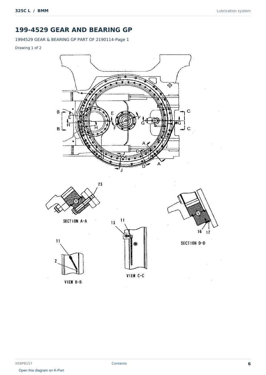 Caterpillar 325C L S/N BMM Partsbook XEBP8157 (English) - sample page 6 of 10 Caterpillar 325C L S/N BMM Partsbook XEBP8157 (English) - sample page 6 of 10