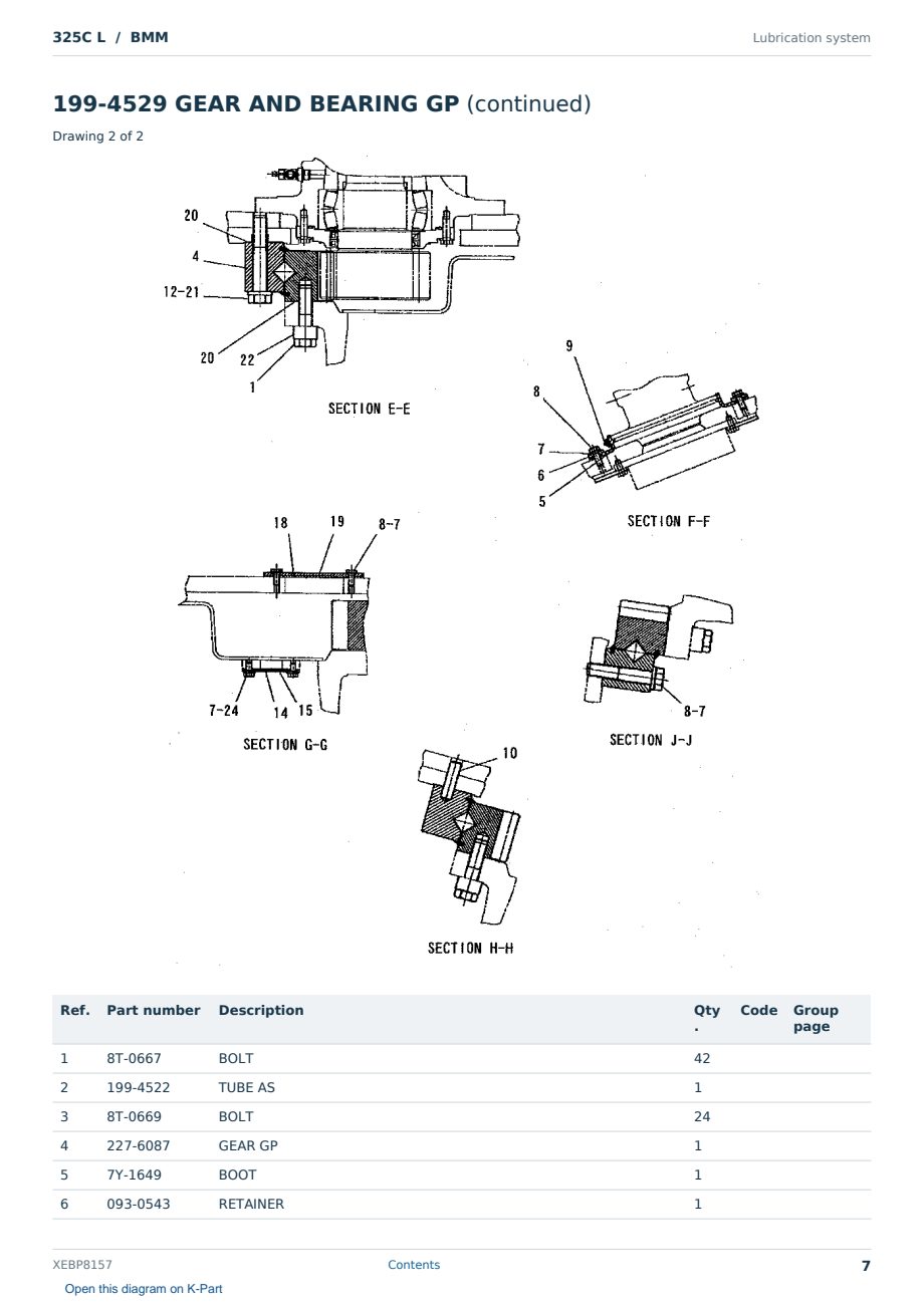 Caterpillar 325C L S/N BMM Partsbook XEBP8157 (English) - sample page 7 of 10 Caterpillar 325C L S/N BMM Partsbook XEBP8157 (English) - sample page 7 of 10