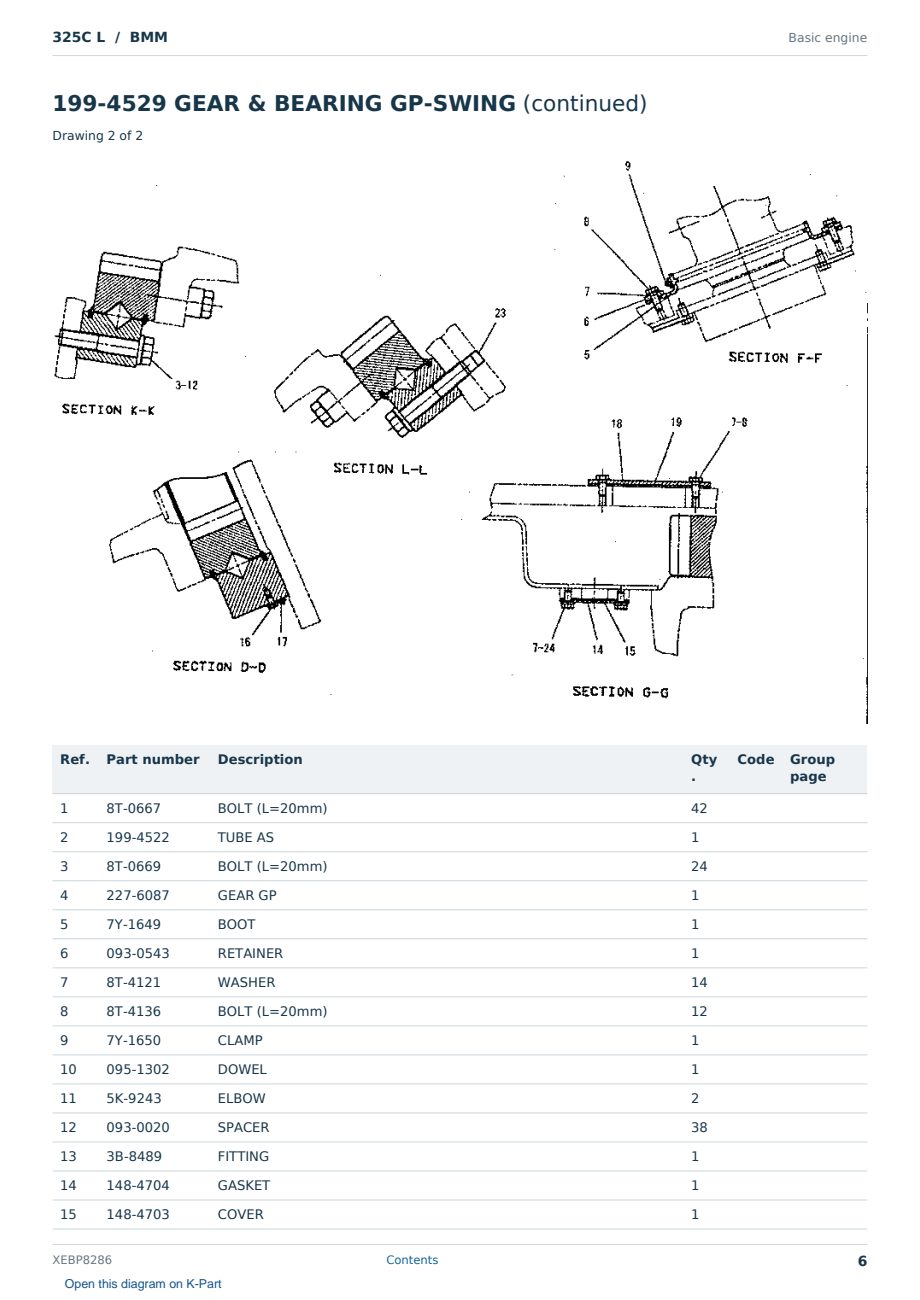 Caterpillar 325C L S/N BMM Partsbook XEBP8286 (English) - sample page 6 of 10 Caterpillar 325C L S/N BMM Partsbook XEBP8286 (English) - sample page 6 of 10