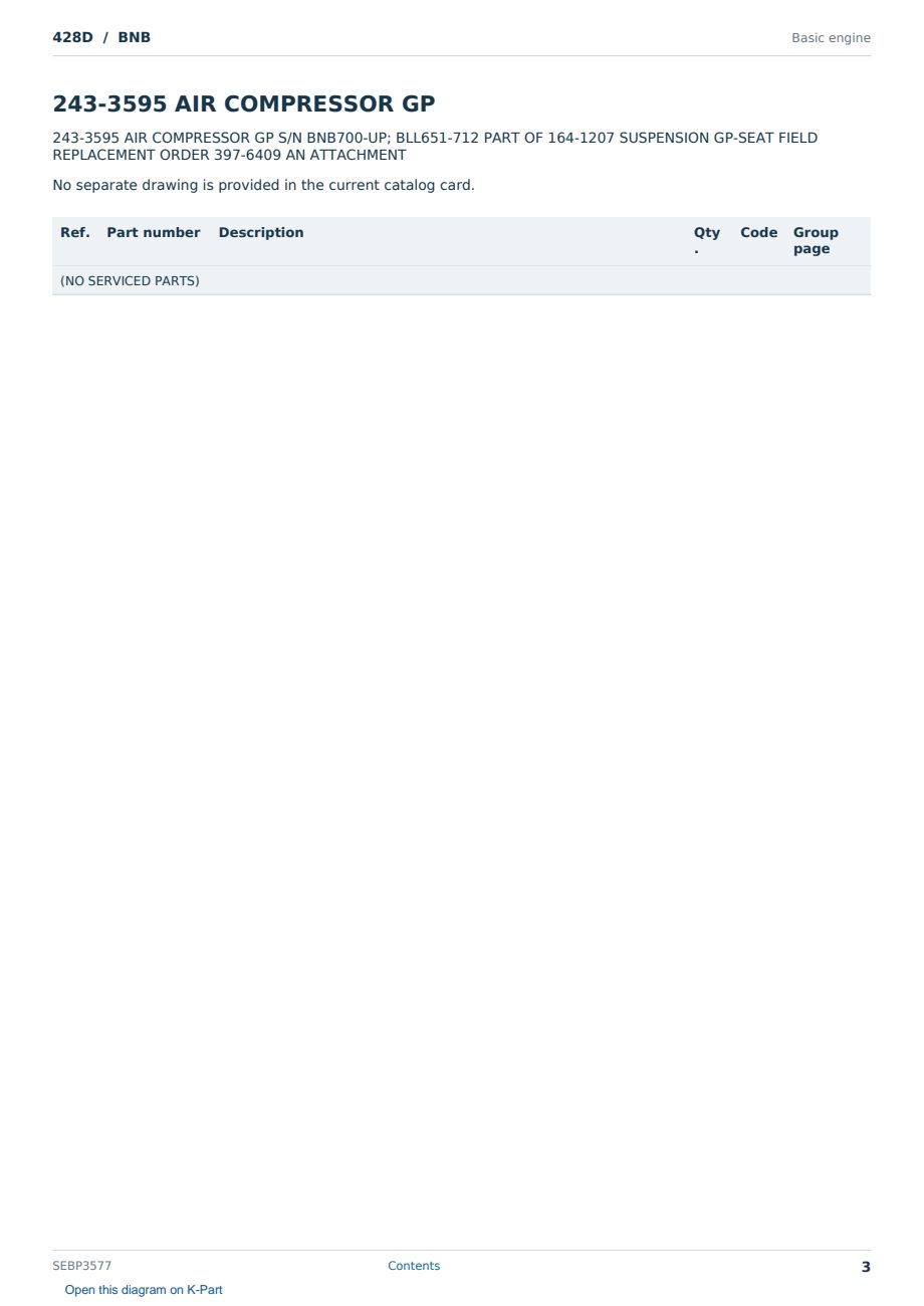 Caterpillar 428D S/N BNB Partsbook SEBP3577 (English) - sample page 3 of 10 Caterpillar 428D S/N BNB Partsbook SEBP3577 (English) - sample page 3 of 10