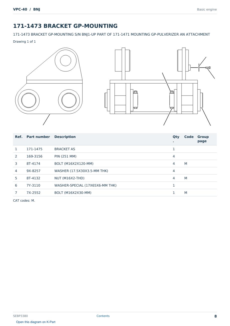 Caterpillar VPC-40 S/N BNJ Partsbook SEBP3380 (English) - sample page 8 of 10 Caterpillar VPC-40 S/N BNJ Partsbook SEBP3380 (English) - sample page 8 of 10