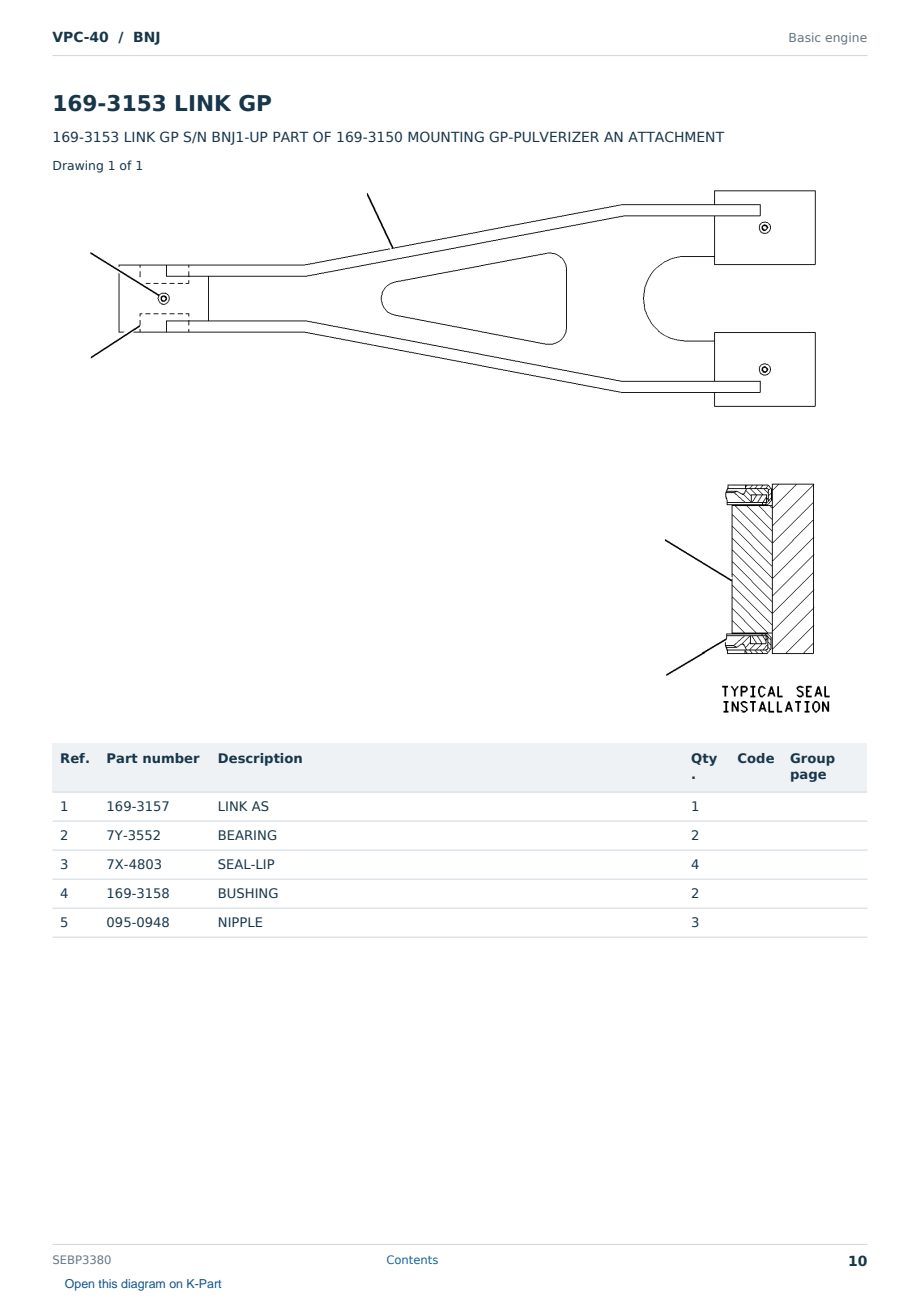Caterpillar VPC-40 S/N BNJ Partsbook SEBP3380 (English) - sample page 10 of 10 Caterpillar VPC-40 S/N BNJ Partsbook SEBP3380 (English) - sample page 10 of 10