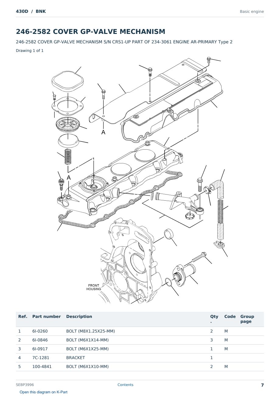 Caterpillar 430D S/N BNK Partsbook SEBP3996 (English) - sample page 7 of 10 Caterpillar 430D S/N BNK Partsbook SEBP3996 (English) - sample page 7 of 10
