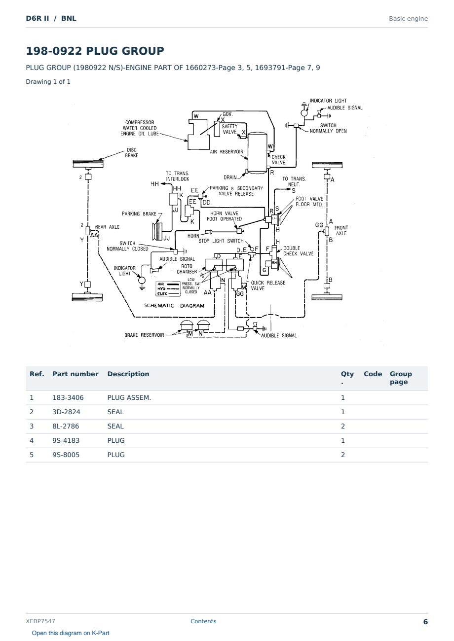 Caterpillar D6R II S/N BNL Partsbook XEBP7547 (English) - sample page 6 of 10 Caterpillar D6R II S/N BNL Partsbook XEBP7547 (English) - sample page 6 of 10