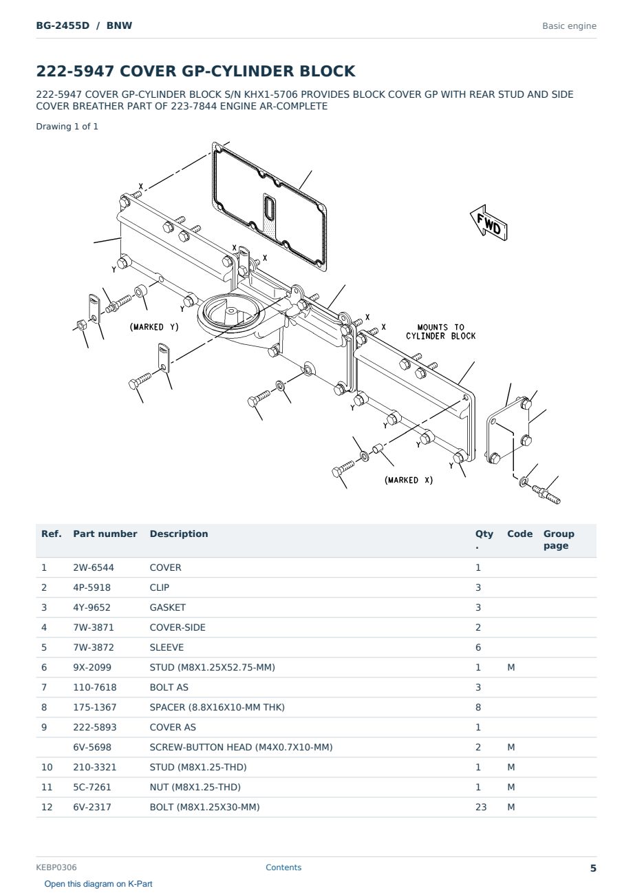 Caterpillar BG-2455D S/N BNW Partsbook KEBP0306 (English) - sample page 5 of 10 Caterpillar BG-2455D S/N BNW Partsbook KEBP0306 (English) - sample page 5 of 10