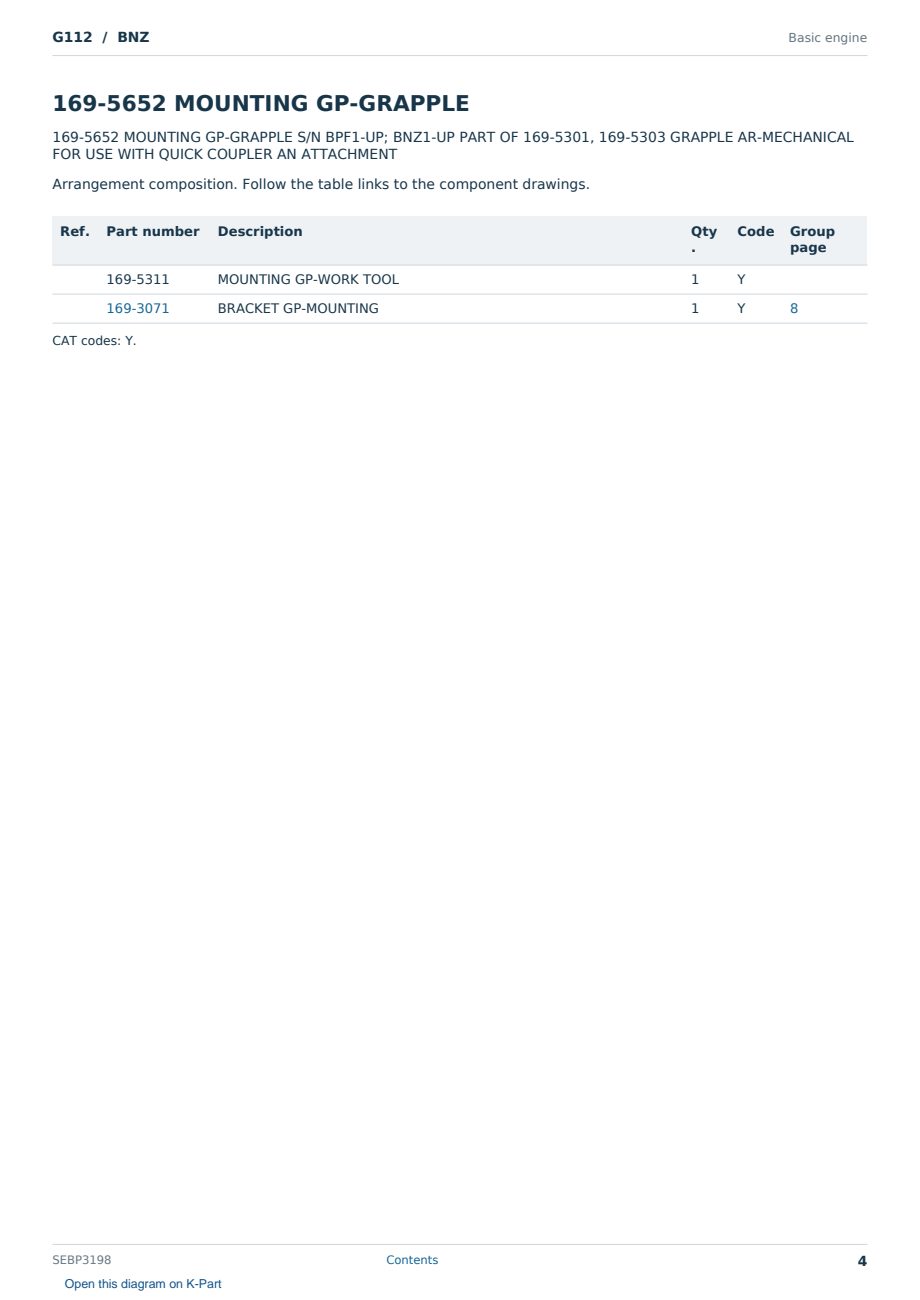 Caterpillar G112 S/N BNZ Partsbook SEBP3198 (English) - sample page 4 of 10 Caterpillar G112 S/N BNZ Partsbook SEBP3198 (English) - sample page 4 of 10
