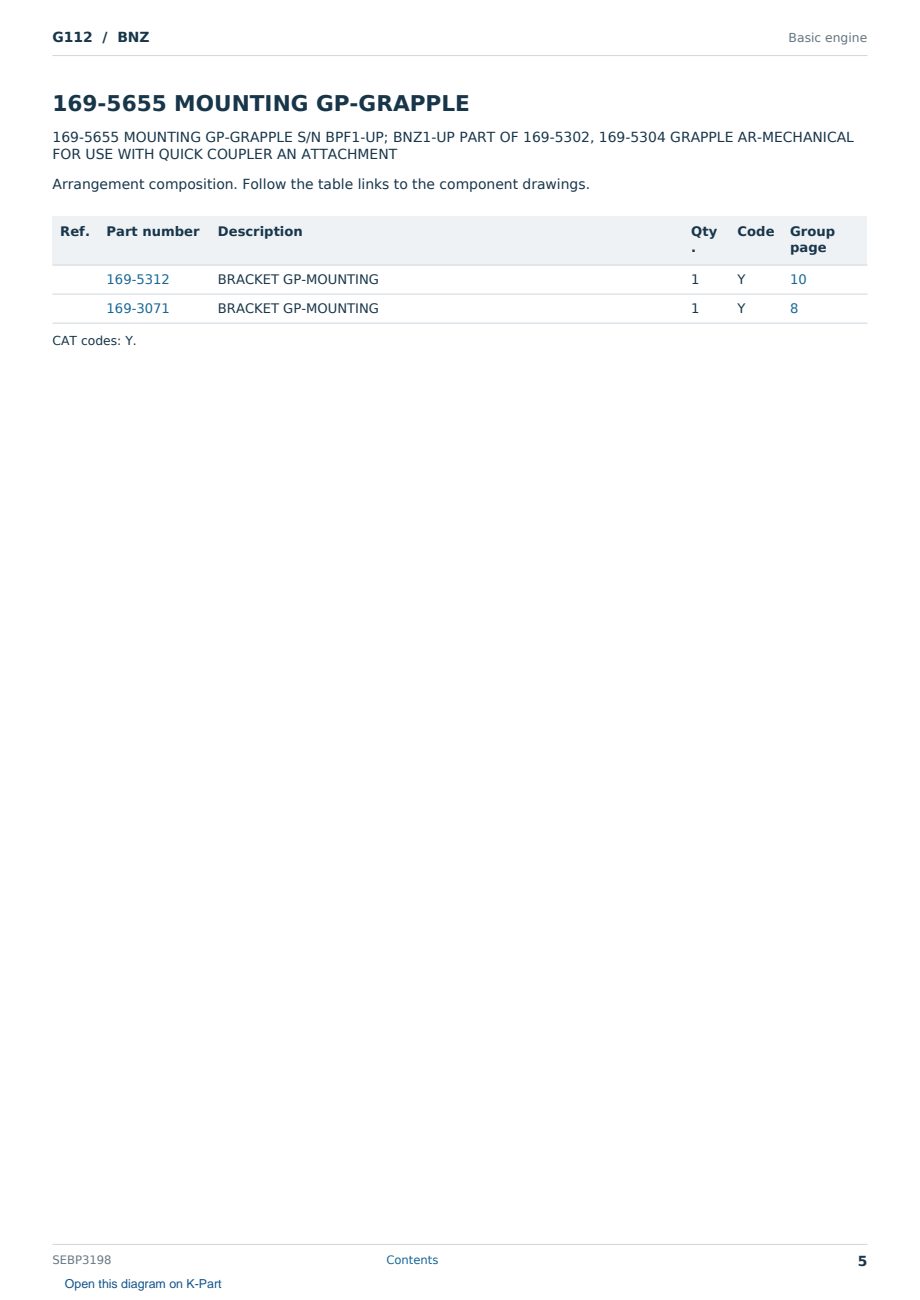 Caterpillar G112 S/N BNZ Partsbook SEBP3198 (English) - sample page 5 of 10 Caterpillar G112 S/N BNZ Partsbook SEBP3198 (English) - sample page 5 of 10