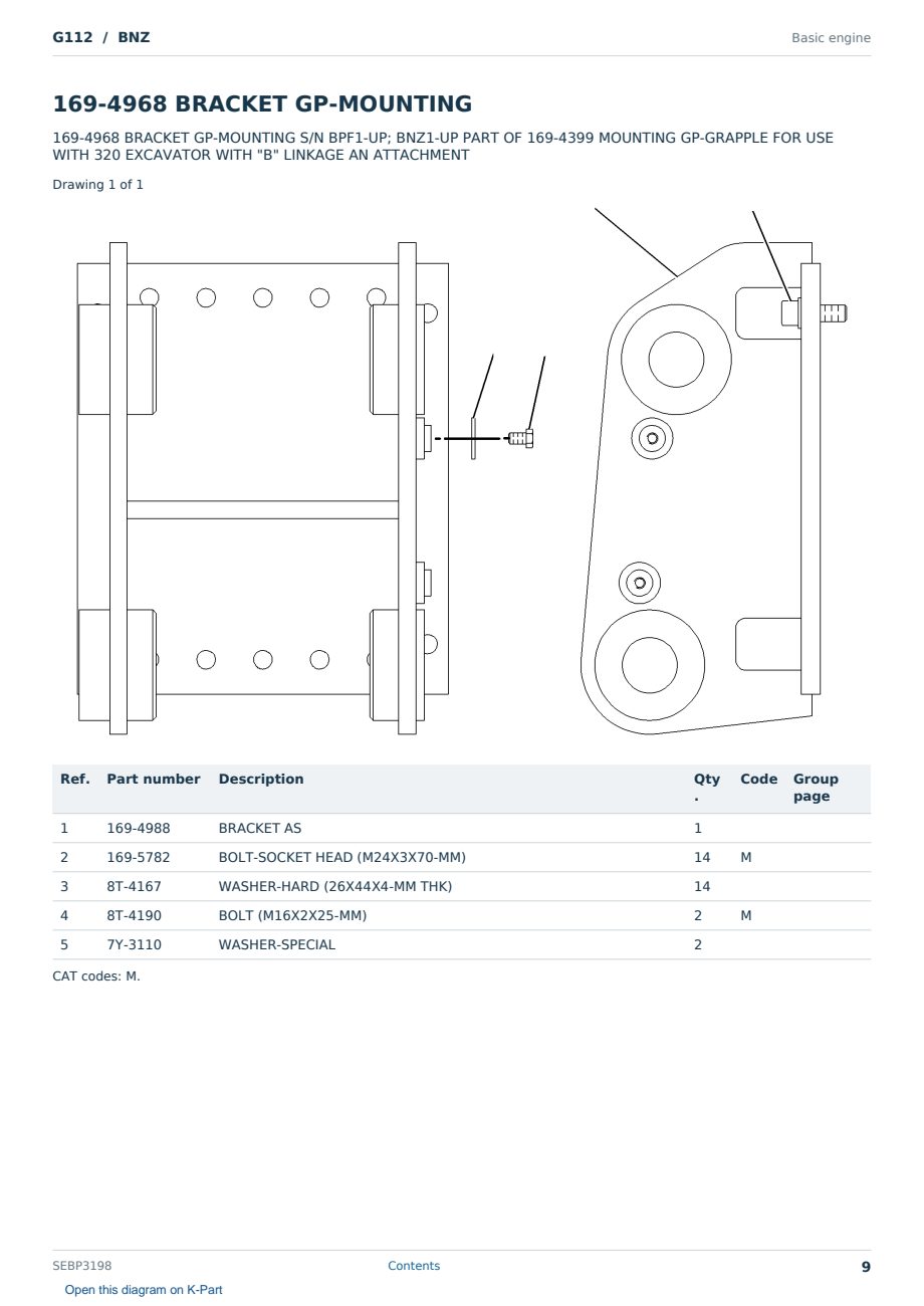 Caterpillar G112 S/N BNZ Partsbook SEBP3198 (English) - sample page 9 of 10 Caterpillar G112 S/N BNZ Partsbook SEBP3198 (English) - sample page 9 of 10