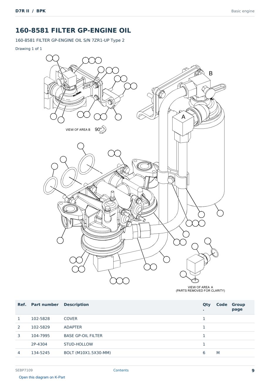 Caterpillar D7R II S/N BPK Partsbook SEBP7109 (English) - sample page 9 of 10 Caterpillar D7R II S/N BPK Partsbook SEBP7109 (English) - sample page 9 of 10
