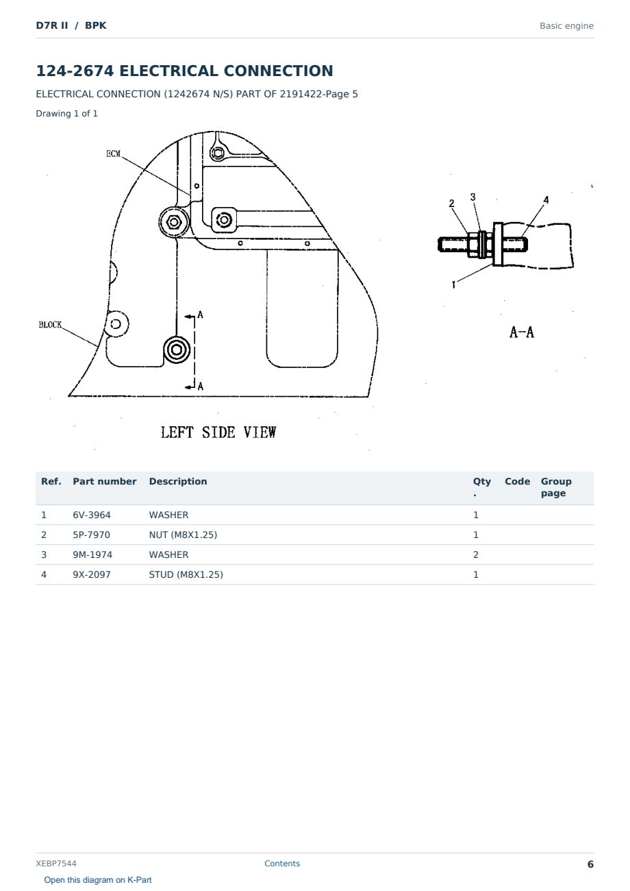 Caterpillar D7R II S/N BPK Partsbook XEBP7544 (English) - sample page 6 of 10 Caterpillar D7R II S/N BPK Partsbook XEBP7544 (English) - sample page 6 of 10