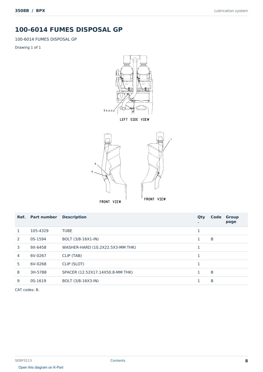 Caterpillar 3508B S/N BPX Partsbook SEBP3213 (English) - sample page 8 of 10 Caterpillar 3508B S/N BPX Partsbook SEBP3213 (English) - sample page 8 of 10