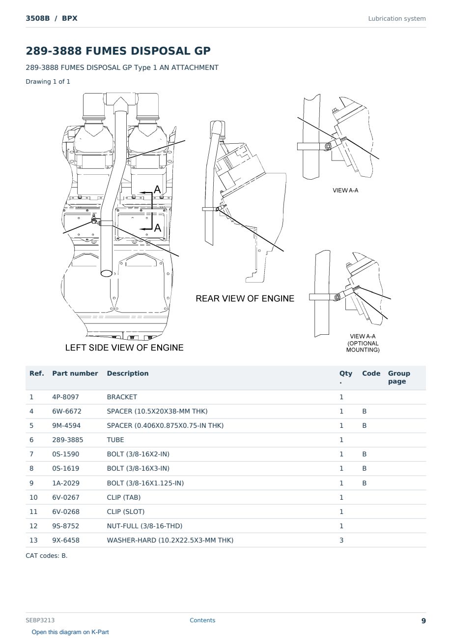 Caterpillar 3508B S/N BPX Partsbook SEBP3213 (English) - sample page 9 of 10 Caterpillar 3508B S/N BPX Partsbook SEBP3213 (English) - sample page 9 of 10