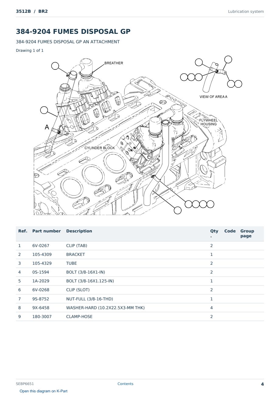 Caterpillar 3512B S/N BR2 Partsbook SEBP6651 (English) - sample page 4 of 10 Caterpillar 3512B S/N BR2 Partsbook SEBP6651 (English) - sample page 4 of 10