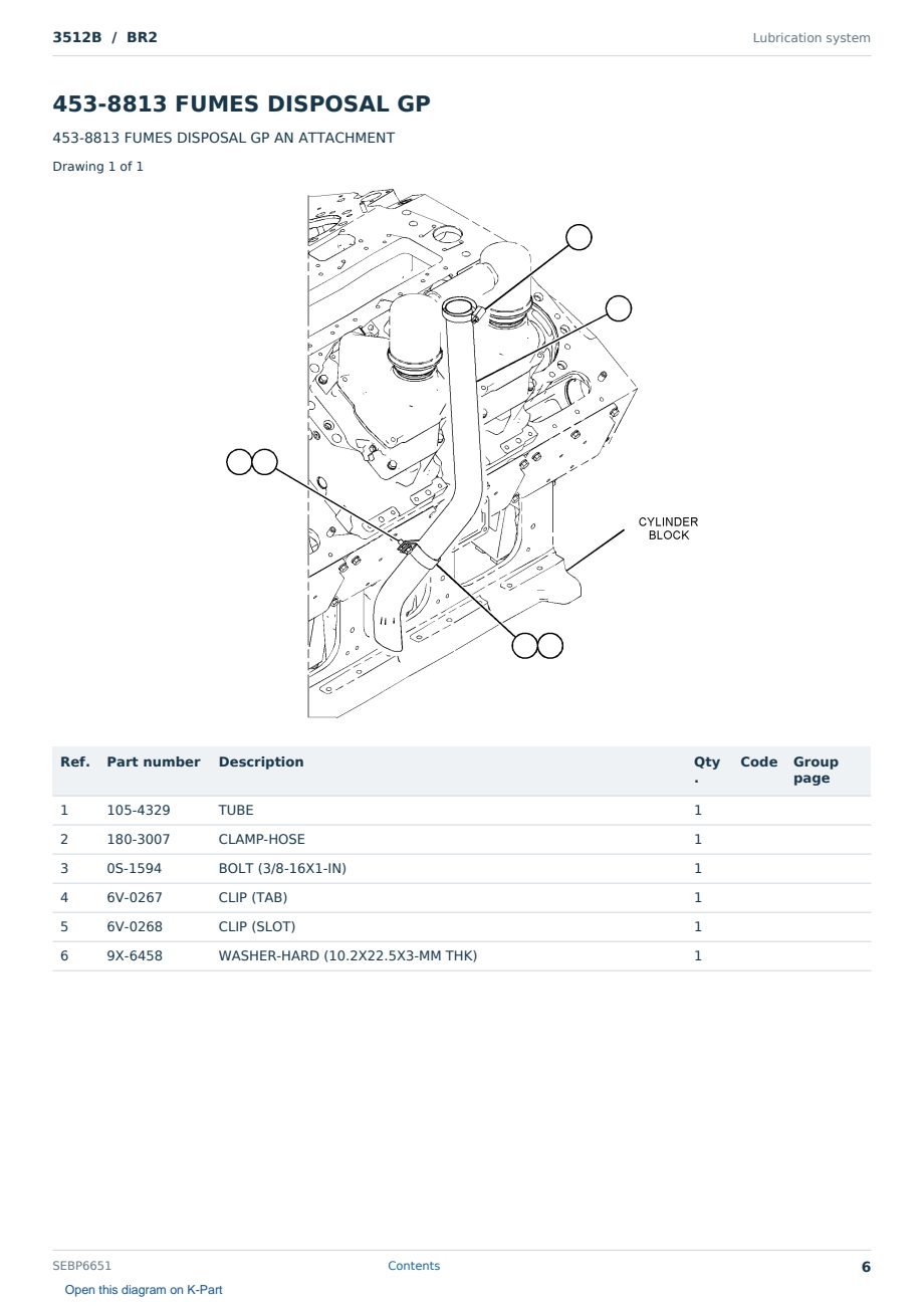 Caterpillar 3512B S/N BR2 Partsbook SEBP6651 (English) - sample page 6 of 10 Caterpillar 3512B S/N BR2 Partsbook SEBP6651 (English) - sample page 6 of 10