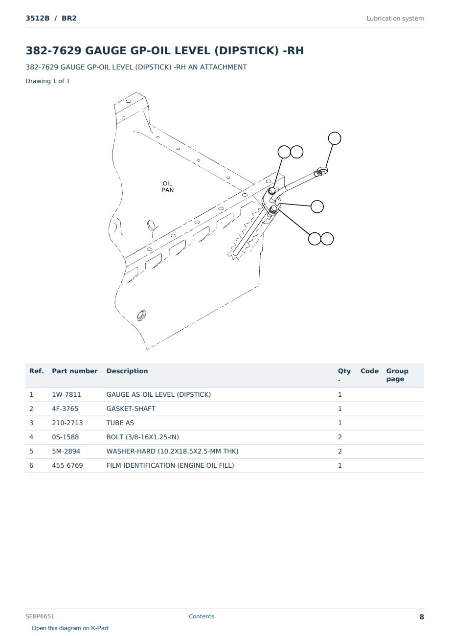Caterpillar 3512B S/N BR2 Partsbook SEBP6651 (English) - sample page 8 of 10 Caterpillar 3512B S/N BR2 Partsbook SEBP6651 (English) - sample page 8 of 10