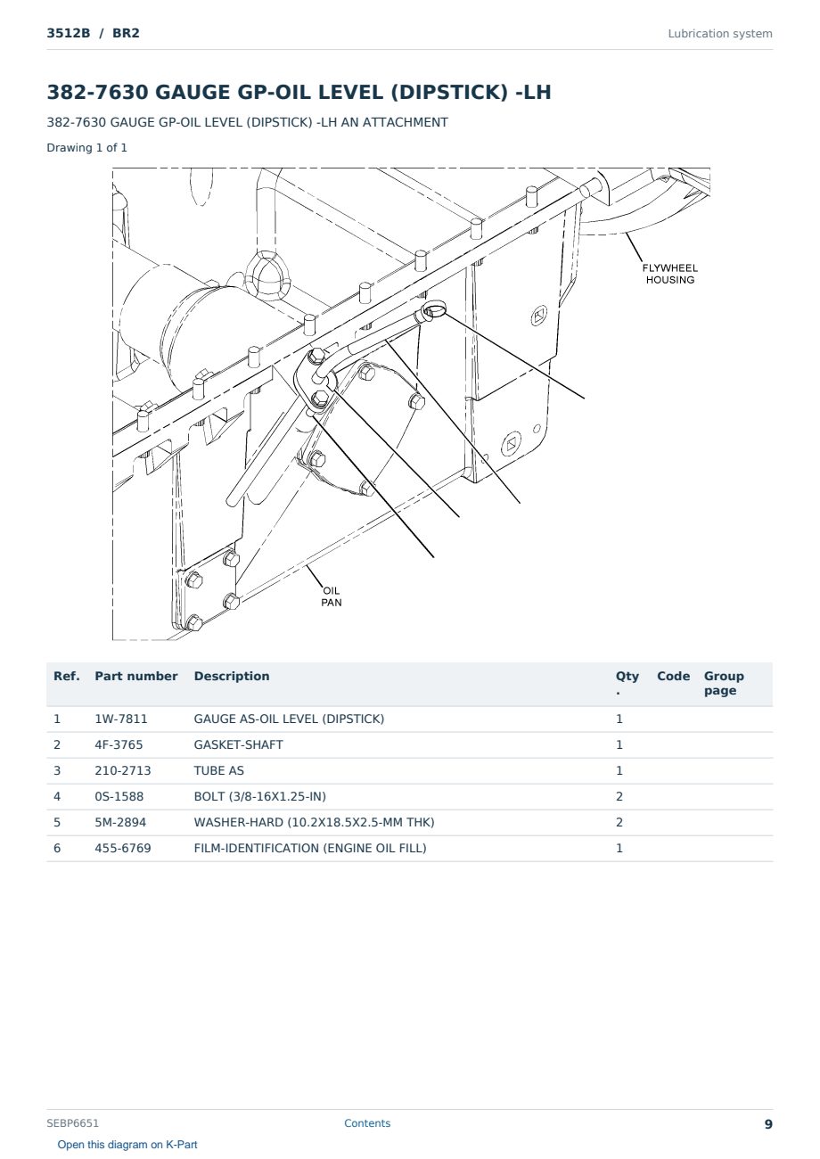 Caterpillar 3512B S/N BR2 Partsbook SEBP6651 (English) - sample page 9 of 10 Caterpillar 3512B S/N BR2 Partsbook SEBP6651 (English) - sample page 9 of 10