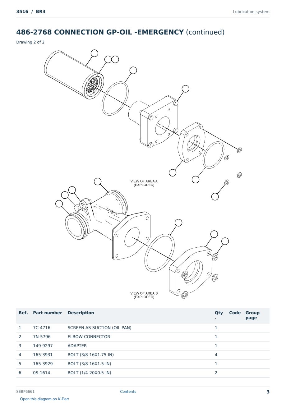 Caterpillar 3516 S/N BR3 Partsbook SEBP6661 (English) - sample page 3 of 10 Caterpillar 3516 S/N BR3 Partsbook SEBP6661 (English) - sample page 3 of 10