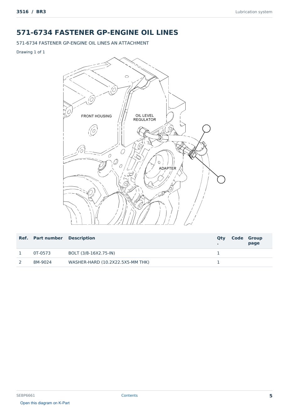 Caterpillar 3516 S/N BR3 Partsbook SEBP6661 (English) - sample page 5 of 10 Caterpillar 3516 S/N BR3 Partsbook SEBP6661 (English) - sample page 5 of 10