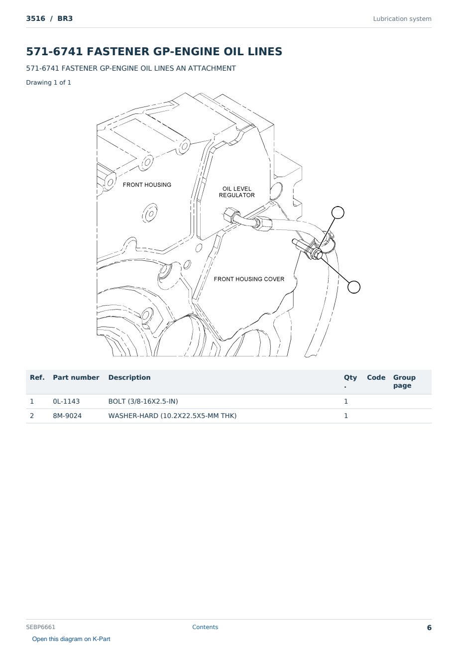 Caterpillar 3516 S/N BR3 Partsbook SEBP6661 (English) - sample page 6 of 10 Caterpillar 3516 S/N BR3 Partsbook SEBP6661 (English) - sample page 6 of 10