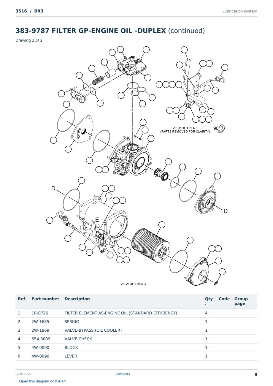 Caterpillar 3516 S/N BR3 Partsbook SEBP6661 (English) - sample page 9 of 10 Caterpillar 3516 S/N BR3 Partsbook SEBP6661 (English) - sample page 9 of 10