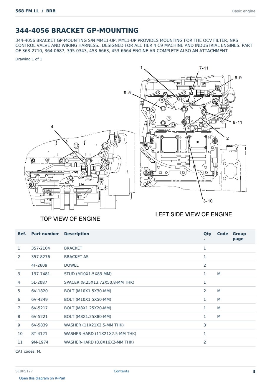 Caterpillar 568 FM LL S/N BRB Partsbook SEBP5127 (English) - sample page 3 of 10 Caterpillar 568 FM LL S/N BRB Partsbook SEBP5127 (English) - sample page 3 of 10