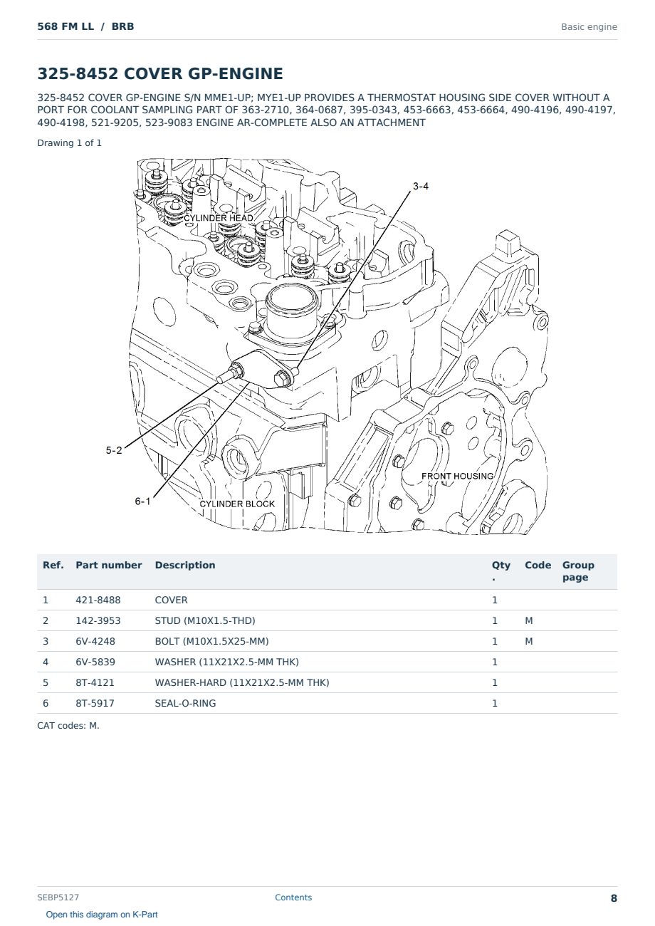 Caterpillar 568 FM LL S/N BRB Partsbook SEBP5127 (English) - sample page 8 of 10 Caterpillar 568 FM LL S/N BRB Partsbook SEBP5127 (English) - sample page 8 of 10