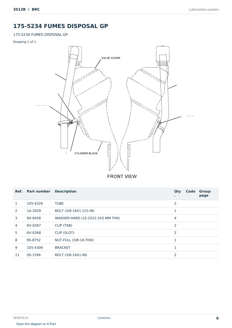 Caterpillar 3512B S/N BRC Partsbook SEBP3214 (English) - sample page 6 of 10 Caterpillar 3512B S/N BRC Partsbook SEBP3214 (English) - sample page 6 of 10