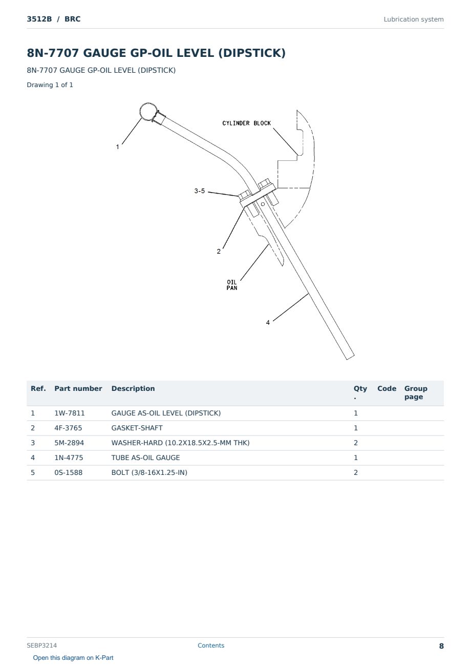 Caterpillar 3512B S/N BRC Partsbook SEBP3214 (English) - sample page 8 of 10 Caterpillar 3512B S/N BRC Partsbook SEBP3214 (English) - sample page 8 of 10