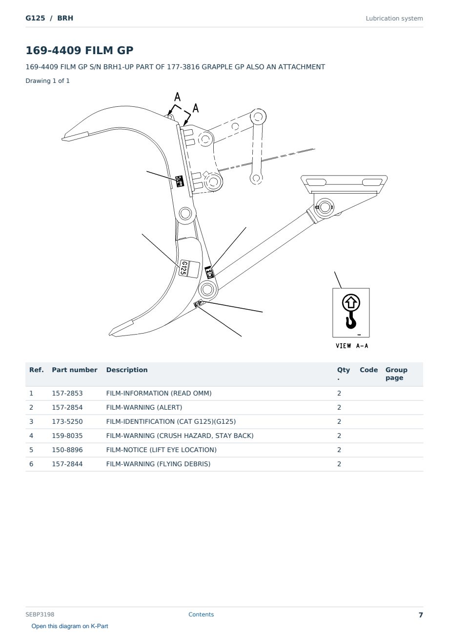 Caterpillar G125 S/N BRH Partsbook SEBP3198 (English) - sample page 7 of 10 Caterpillar G125 S/N BRH Partsbook SEBP3198 (English) - sample page 7 of 10