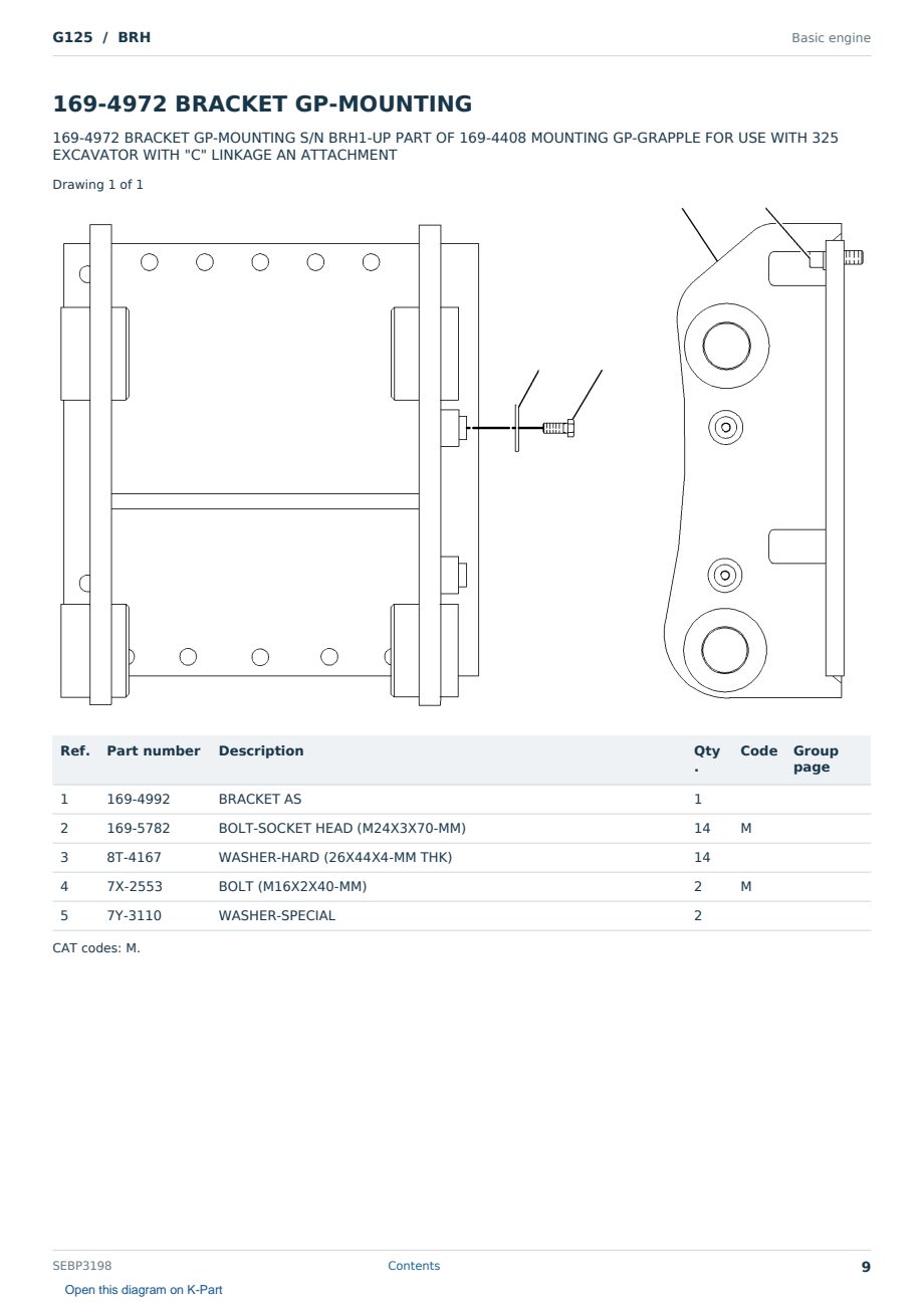 Caterpillar G125 S/N BRH Partsbook SEBP3198 (English) - sample page 9 of 10 Caterpillar G125 S/N BRH Partsbook SEBP3198 (English) - sample page 9 of 10