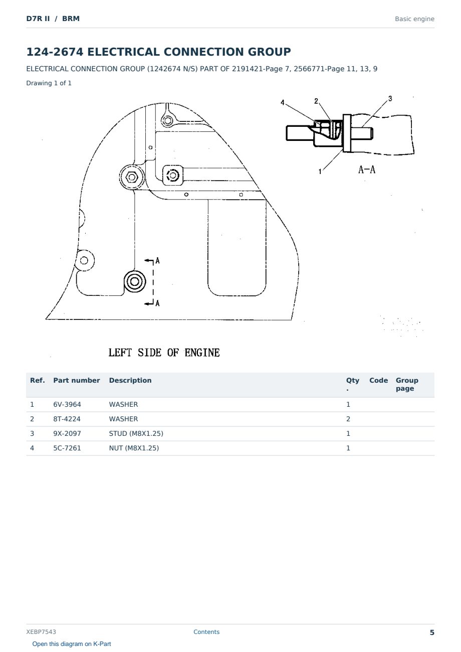 Caterpillar D7R II S/N BRM Partsbook XEBP7543 (English) - sample page 5 of 10 Caterpillar D7R II S/N BRM Partsbook XEBP7543 (English) - sample page 5 of 10