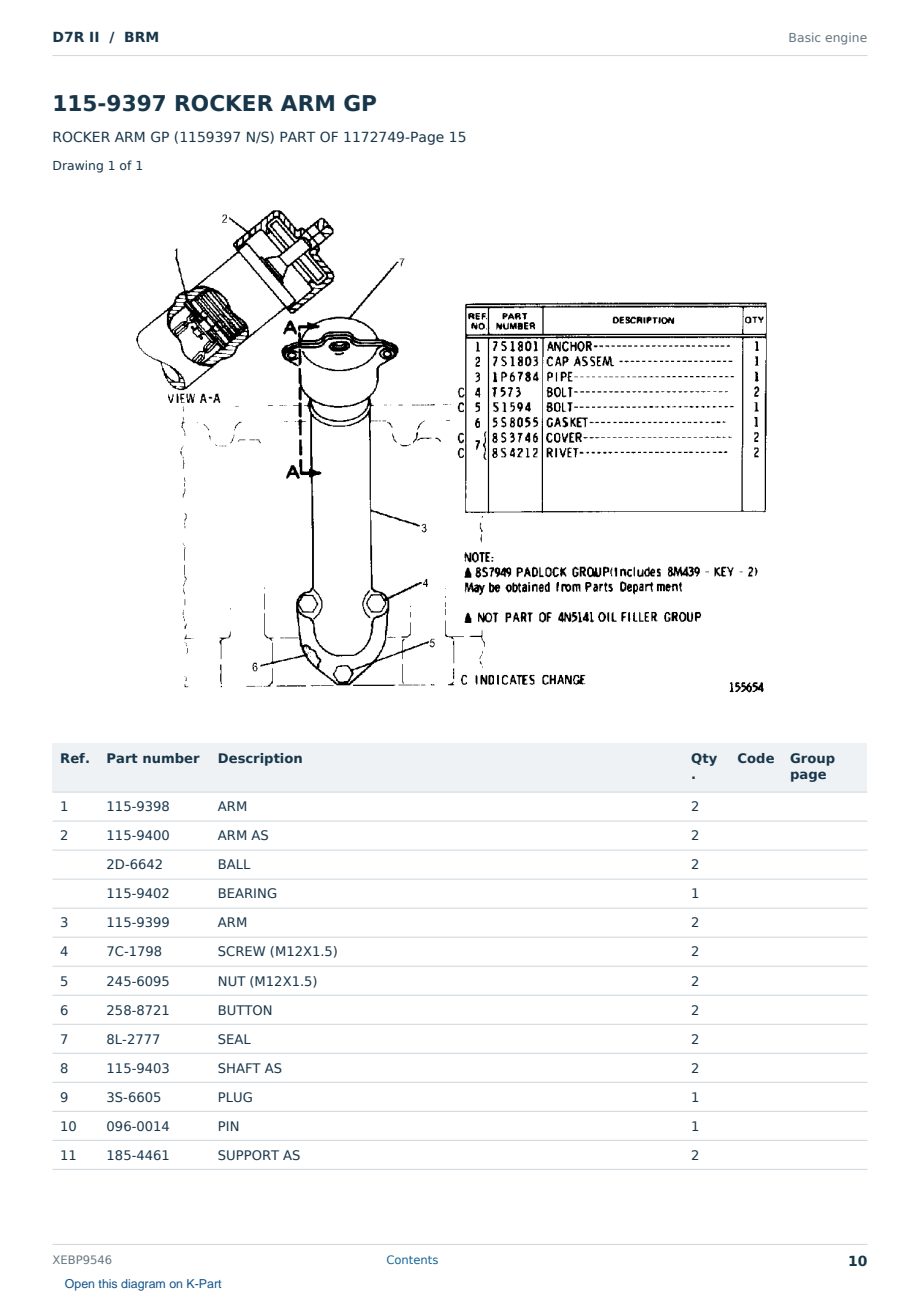 Caterpillar D7R II S/N BRM Partsbook XEBP9546 (English) - sample page 10 of 10 Caterpillar D7R II S/N BRM Partsbook XEBP9546 (English) - sample page 10 of 10