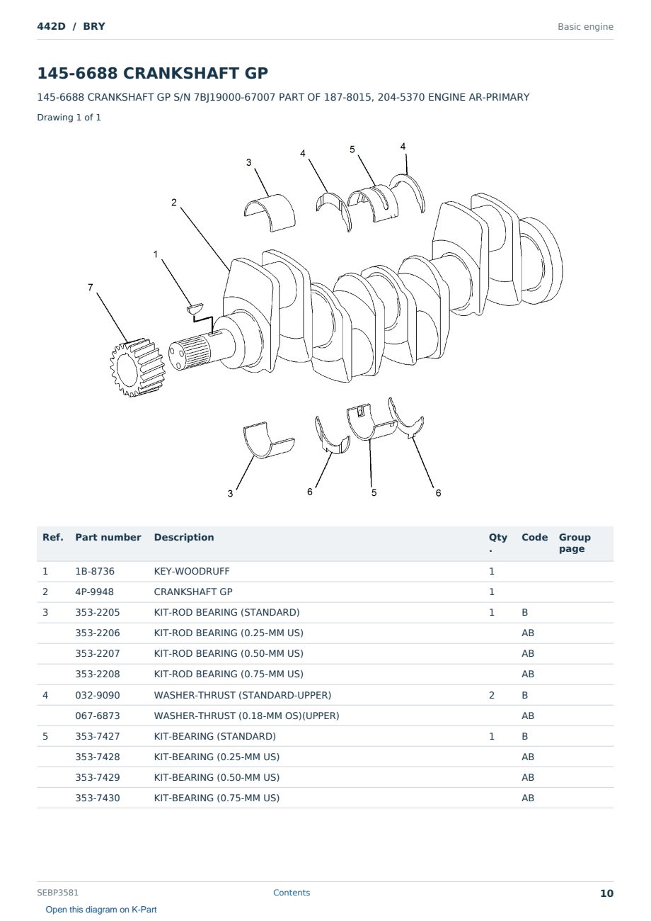 Caterpillar 442D S/N BRY Partsbook SEBP3581 (English) - sample page 10 of 10 Caterpillar 442D S/N BRY Partsbook SEBP3581 (English) - sample page 10 of 10