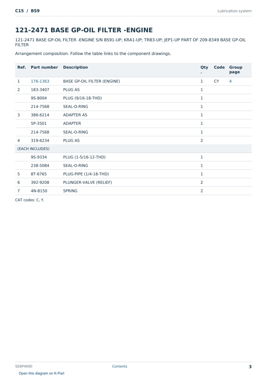 Caterpillar C15 S/N BS9 Partsbook SEBP4690 (English) - sample page 3 of 10 Caterpillar C15 S/N BS9 Partsbook SEBP4690 (English) - sample page 3 of 10