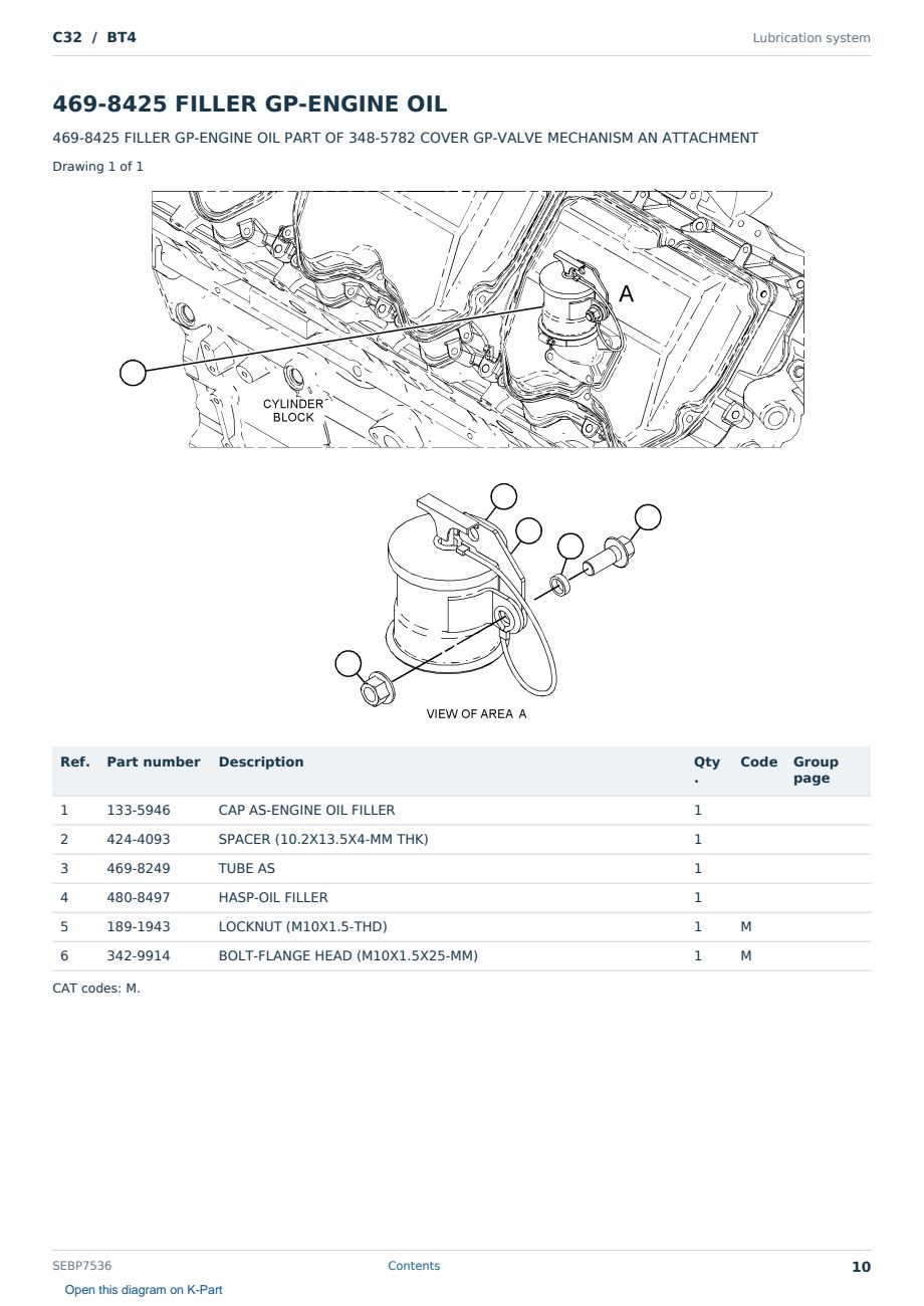 Caterpillar C32 S/N BT4 Partsbook SEBP7536 (English) - sample page 10 of 10 Caterpillar C32 S/N BT4 Partsbook SEBP7536 (English) - sample page 10 of 10