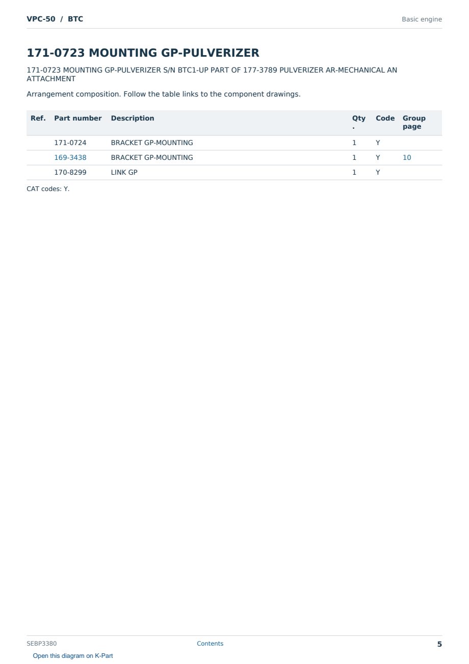 Caterpillar VPC-50 S/N BTC Partsbook SEBP3380 (English) - sample page 5 of 10 Caterpillar VPC-50 S/N BTC Partsbook SEBP3380 (English) - sample page 5 of 10
