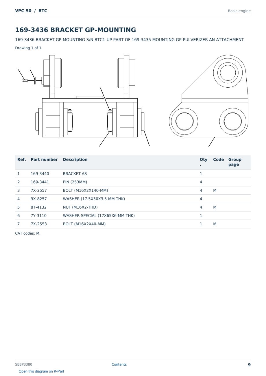 Caterpillar VPC-50 S/N BTC Partsbook SEBP3380 (English) - sample page 9 of 10 Caterpillar VPC-50 S/N BTC Partsbook SEBP3380 (English) - sample page 9 of 10