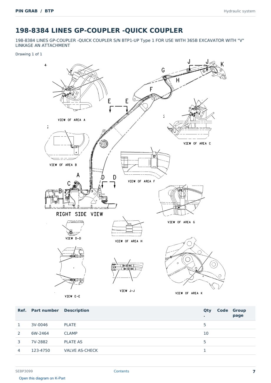 Caterpillar PIN GRAB S/N BTP Partsbook SEBP3099 (English) - sample page 7 of 10 Caterpillar PIN GRAB S/N BTP Partsbook SEBP3099 (English) - sample page 7 of 10
