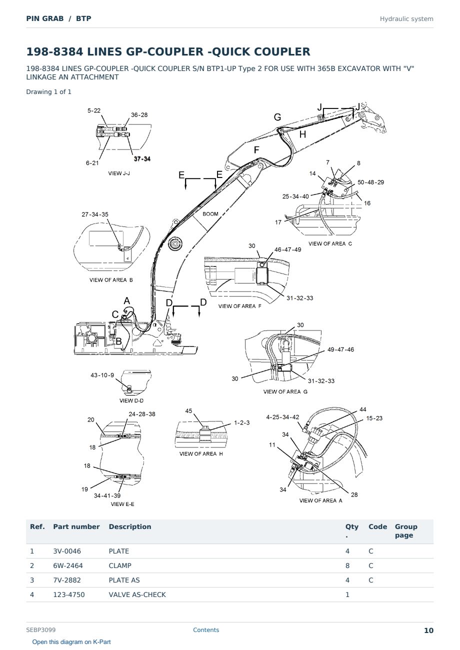 Caterpillar PIN GRAB S/N BTP Partsbook SEBP3099 (English) - sample page 10 of 10 Caterpillar PIN GRAB S/N BTP Partsbook SEBP3099 (English) - sample page 10 of 10