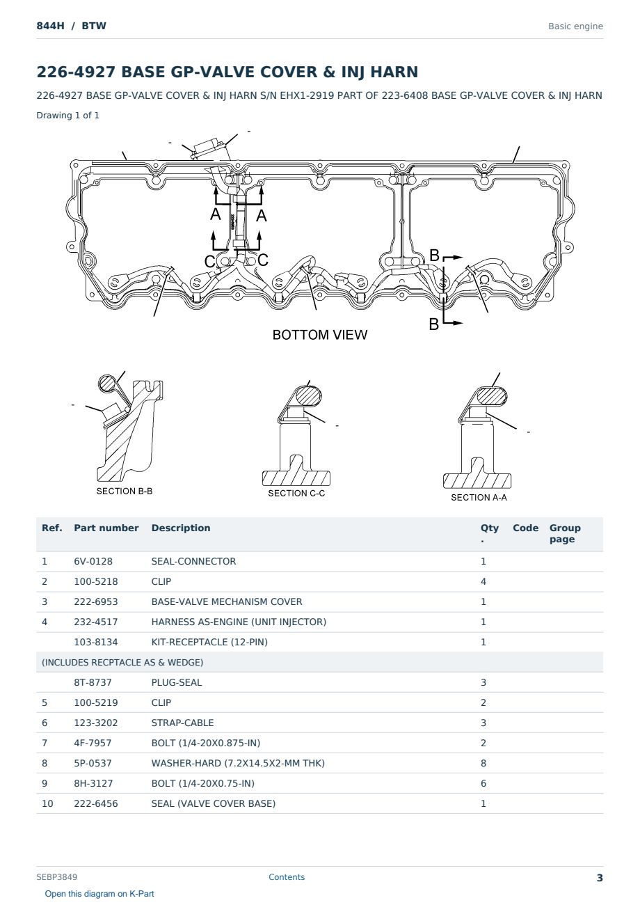 Caterpillar 844H S/N BTW Partsbook SEBP3849 (English) - sample page 3 of 10 Caterpillar 844H S/N BTW Partsbook SEBP3849 (English) - sample page 3 of 10