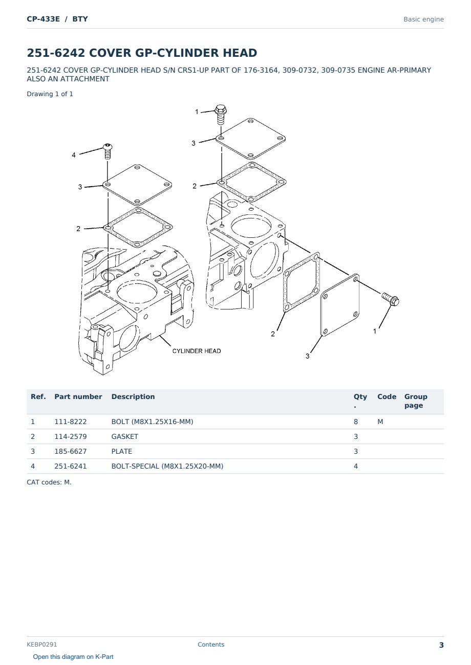Caterpillar CP-433E S/N BTY Partsbook KEBP0291 (English) - sample page 3 of 10 Caterpillar CP-433E S/N BTY Partsbook KEBP0291 (English) - sample page 3 of 10