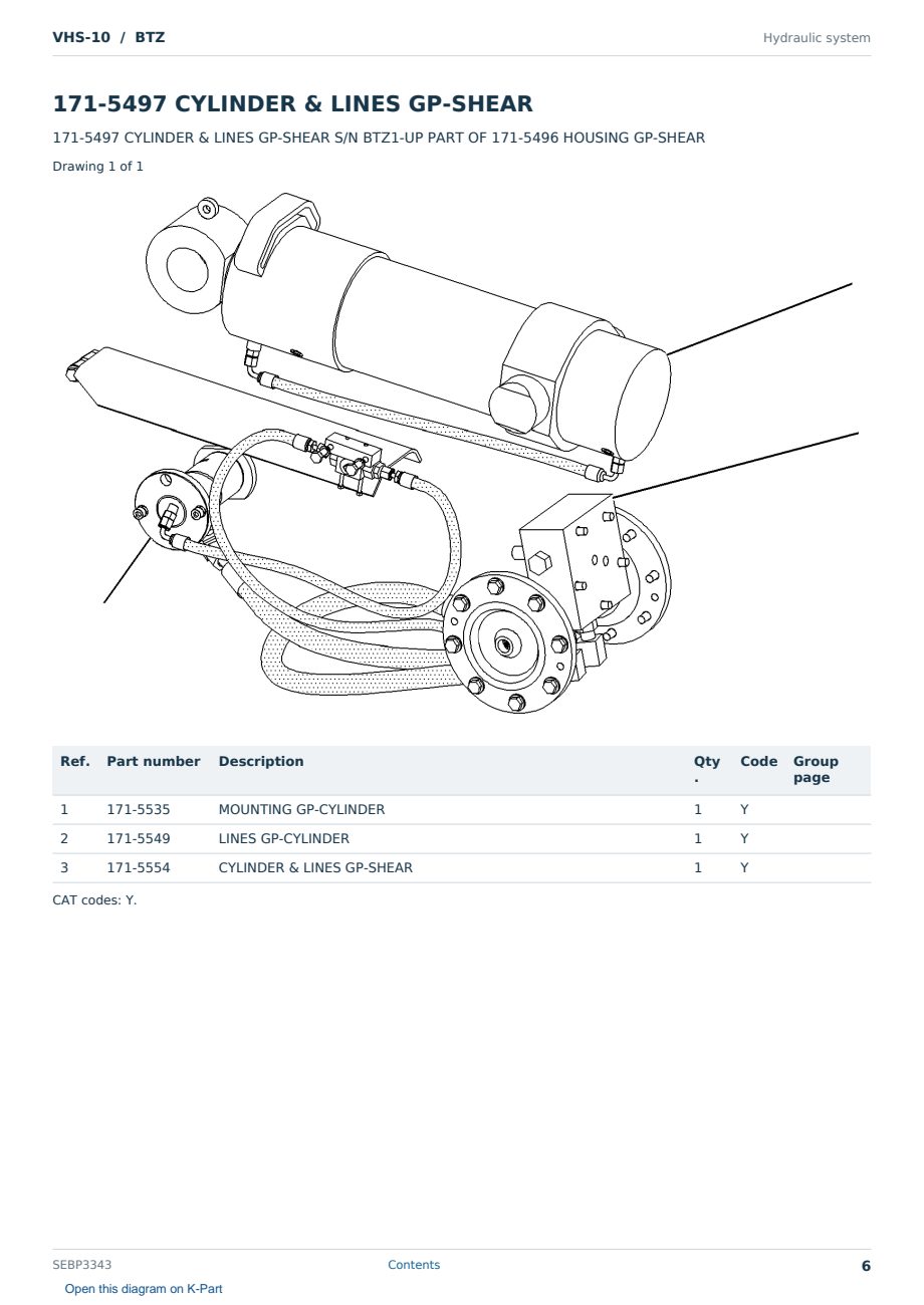 Caterpillar VHS-10 S/N BTZ Partsbook SEBP3343 (English) - sample page 6 of 10 Caterpillar VHS-10 S/N BTZ Partsbook SEBP3343 (English) - sample page 6 of 10