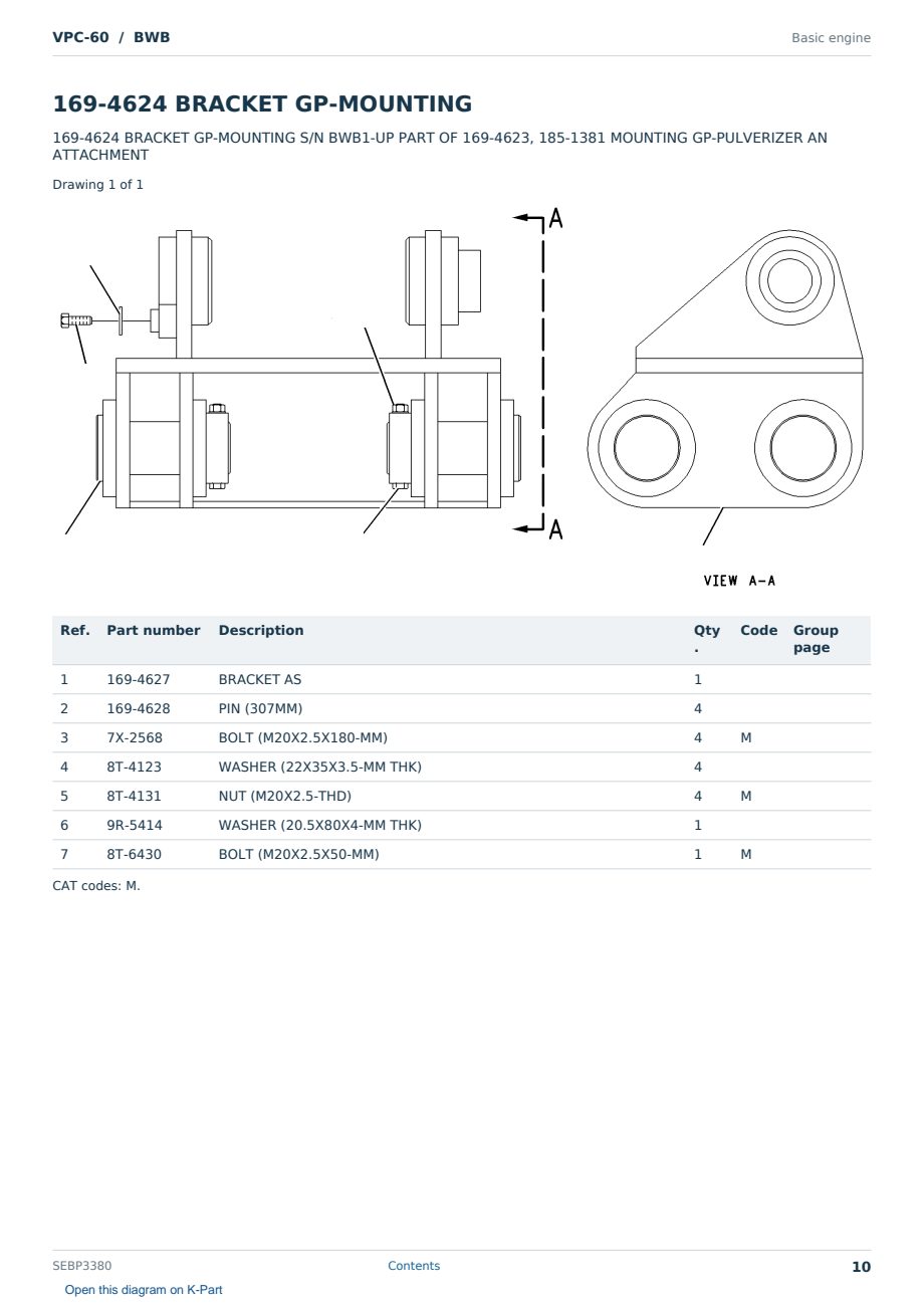 Caterpillar VPC-60 S/N BWB Partsbook SEBP3380 (English) - sample page 10 of 10 Caterpillar VPC-60 S/N BWB Partsbook SEBP3380 (English) - sample page 10 of 10
