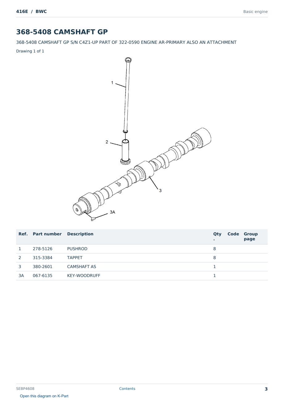 Caterpillar 416E S/N BWC Partsbook SEBP4608 (English) - sample page 3 of 10 Caterpillar 416E S/N BWC Partsbook SEBP4608 (English) - sample page 3 of 10